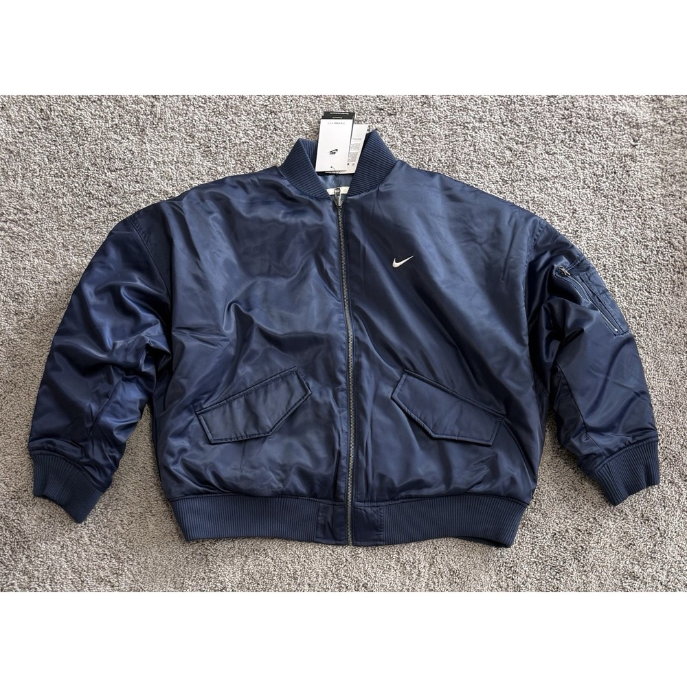 Nike Sportswear Therma-FIT Reversible Bomber Jacket Navy HV2812-410 Women Size L